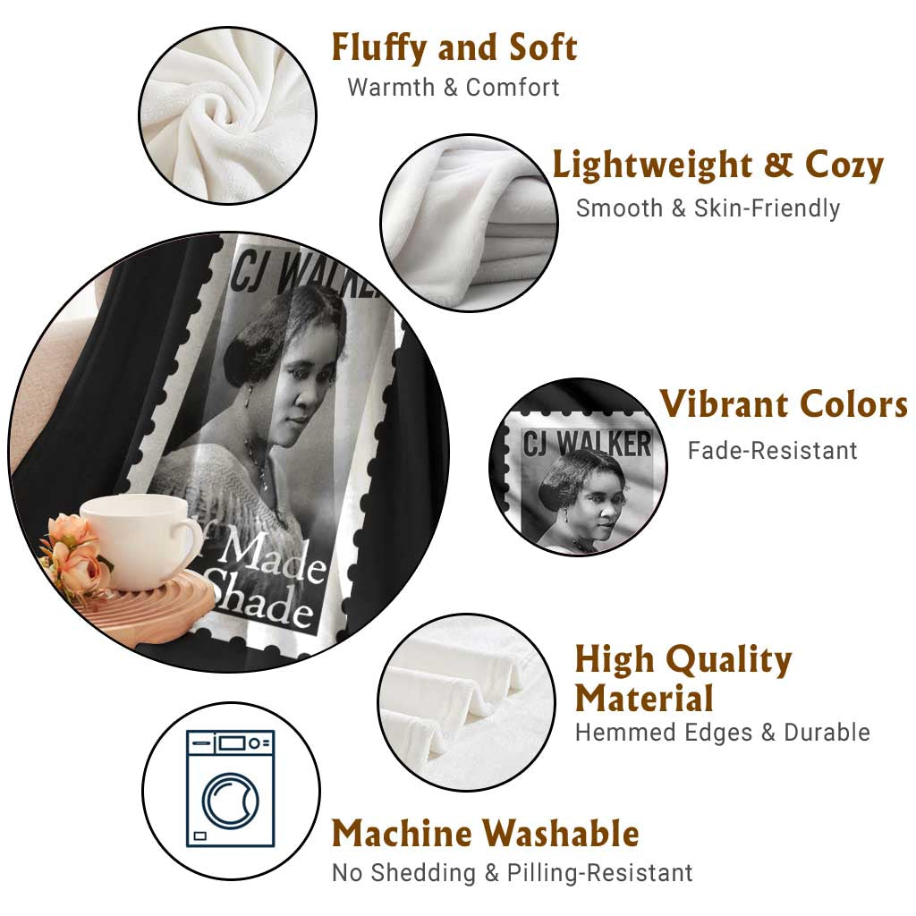 Madam CJ Walker Throw Blanket Strong Black Woman Leader TS12 Print Your Wear