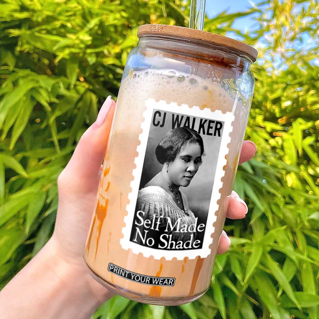 Madam CJ Walker Glass Can Strong Black Woman Leader TS12 Black Print Your Wear