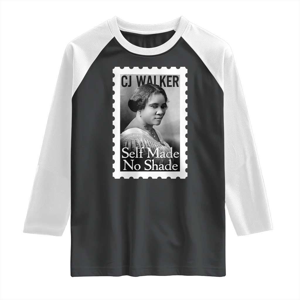 Madam CJ Walker Raglan Shirt Strong Black Woman Leader TS12 Black White Print Your Wear