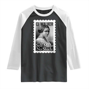 Madam CJ Walker Raglan Shirt Strong Black Woman Leader TS12 Black White Print Your Wear