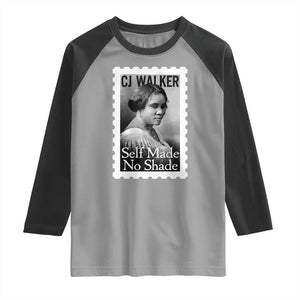 Madam CJ Walker Raglan Shirt Strong Black Woman Leader TS12 Sport Gray Black Print Your Wear