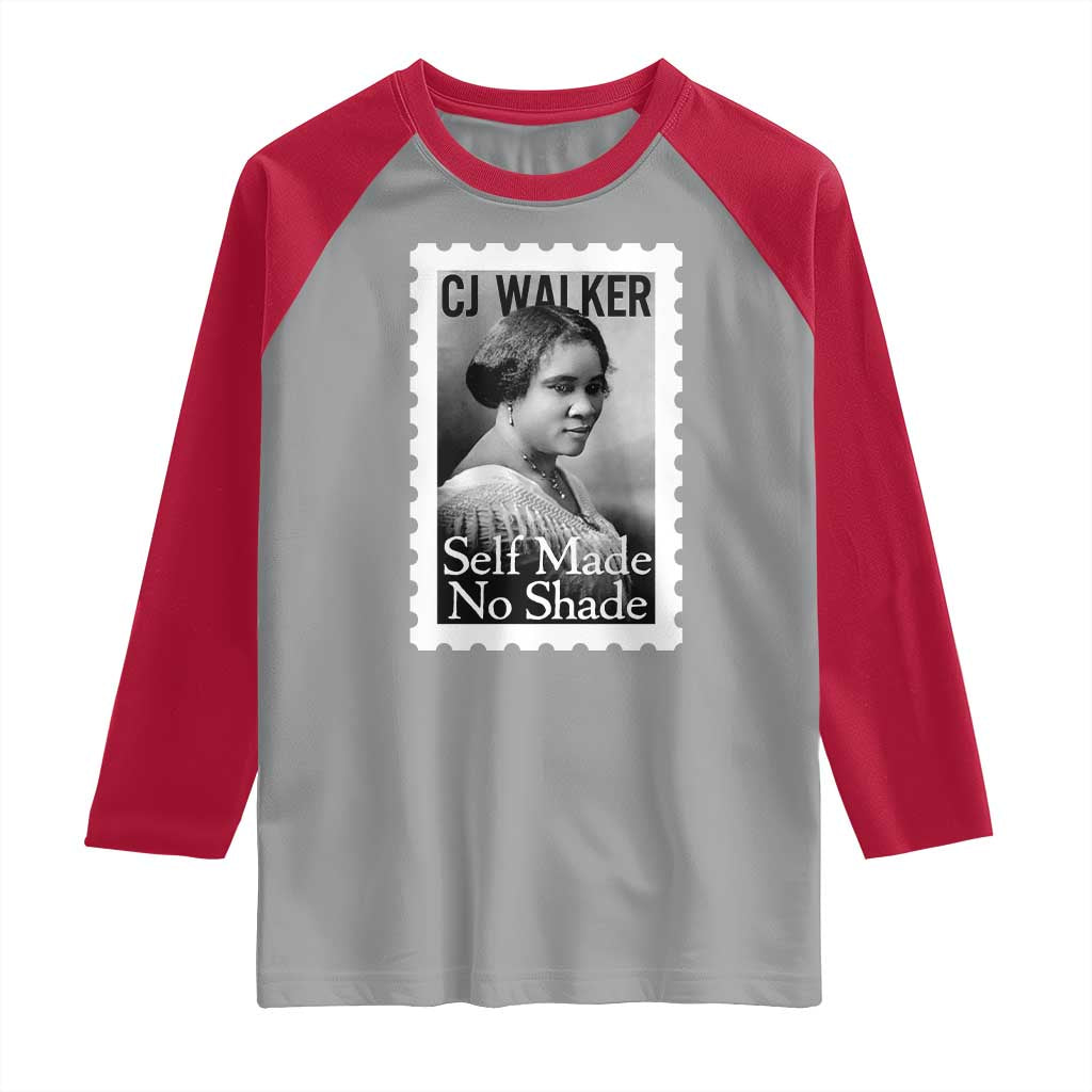 Madam CJ Walker Raglan Shirt Strong Black Woman Leader TS12 Sport Gray Red Print Your Wear