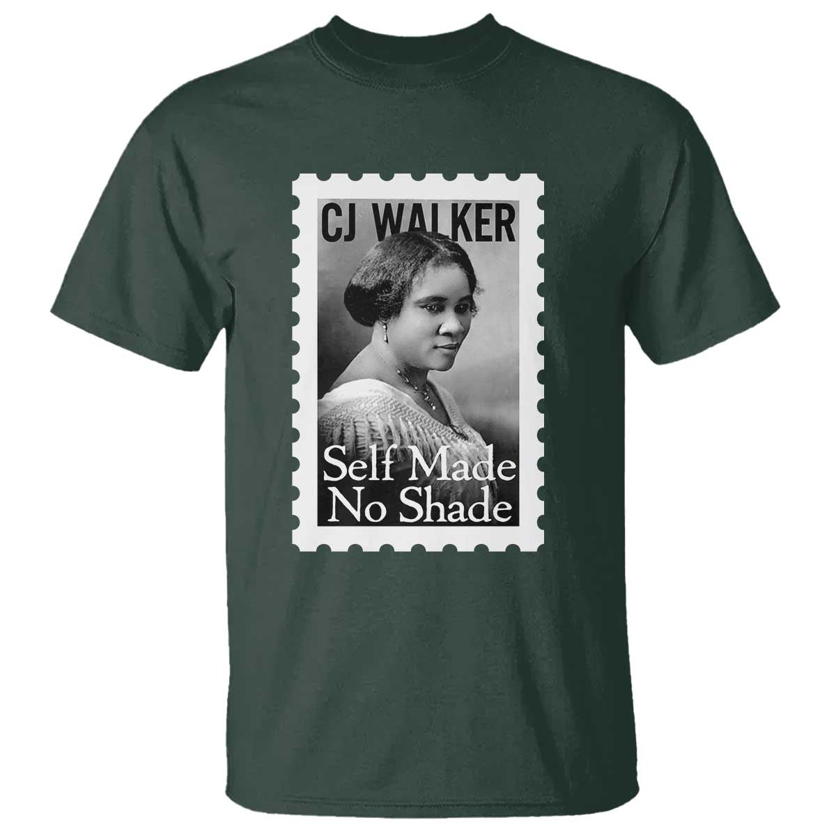 Madam CJ Walker T Shirt Strong Black Woman Leader TS12 Dark Forest Green Print Your Wear
