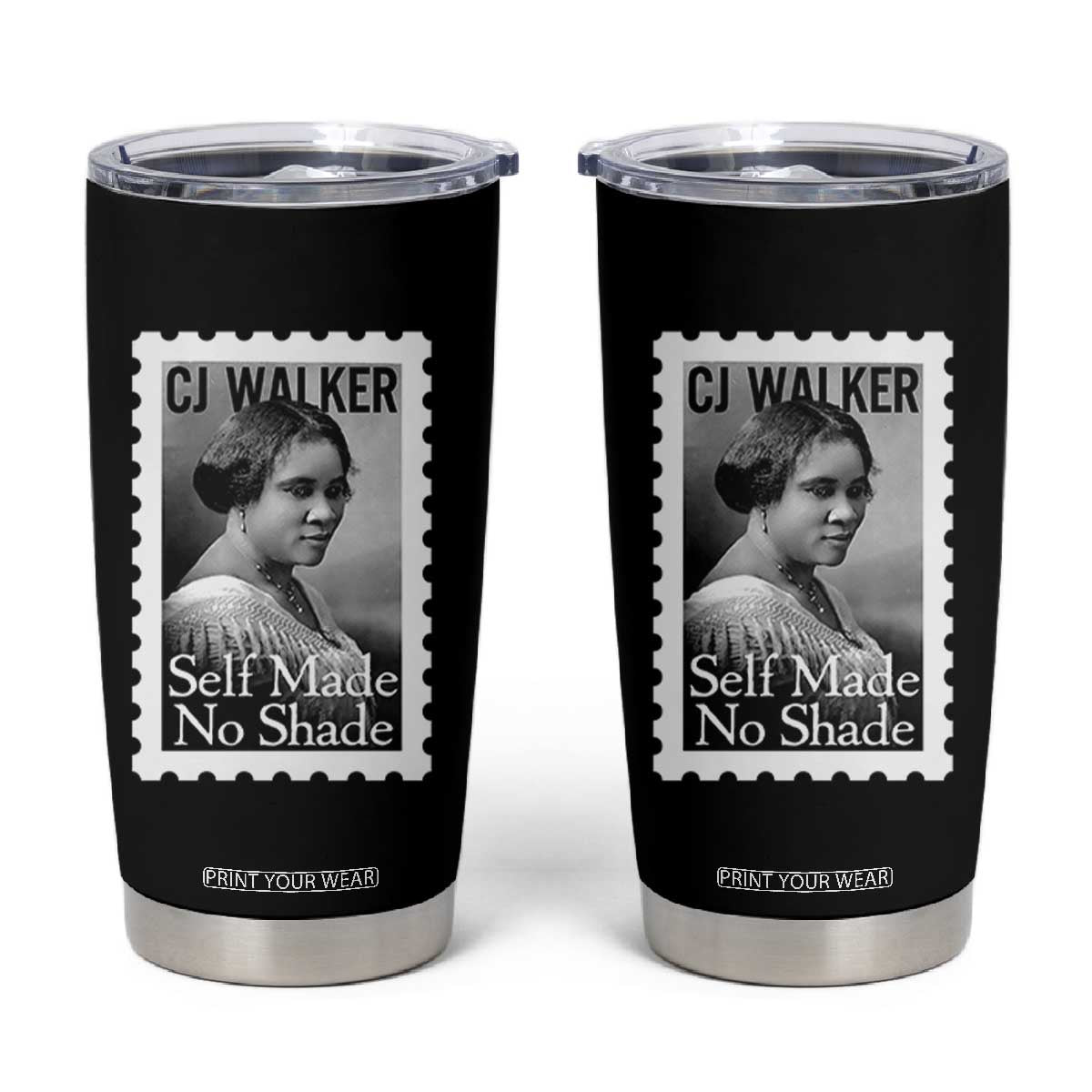 Madam CJ Walker Tumbler Cup Strong Black Woman Leader TS12 Black Print Your Wear