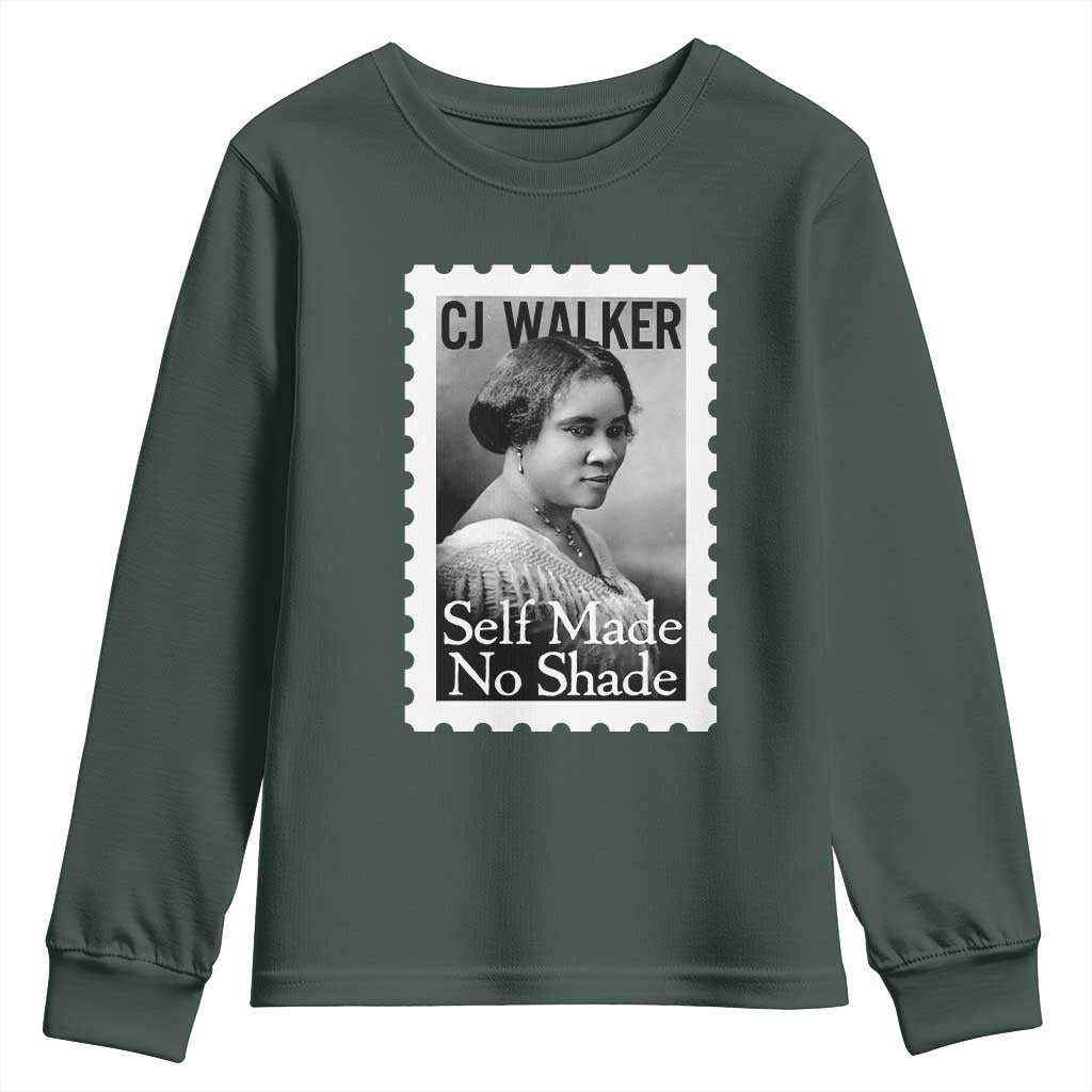 Madam CJ Walker Youth Sweatshirt Strong Black Woman Leader TS12 Dark Forest Green Print Your Wear
