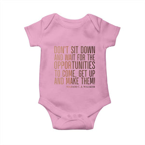 Madam CJ Walker Quote Baby Onesie Get Up And Make Opportunities TS12 Light Pink Print Your Wear