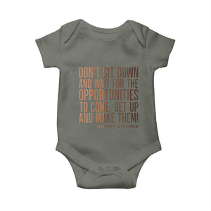 Madam CJ Walker Quote Baby Onesie Get Up And Make Opportunities TS12 Military Green Print Your Wear