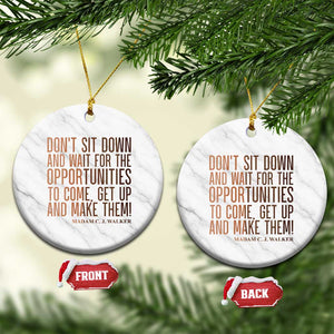 Madam CJ Walker Quote Ceramic Ornament Get Up And Make Opportunities TS12 1pc White Marble Print Your Wear