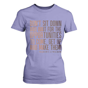 Madam CJ Walker Quote T Shirt For Women Get Up And Make Opportunities TS12 Violet Print Your Wear