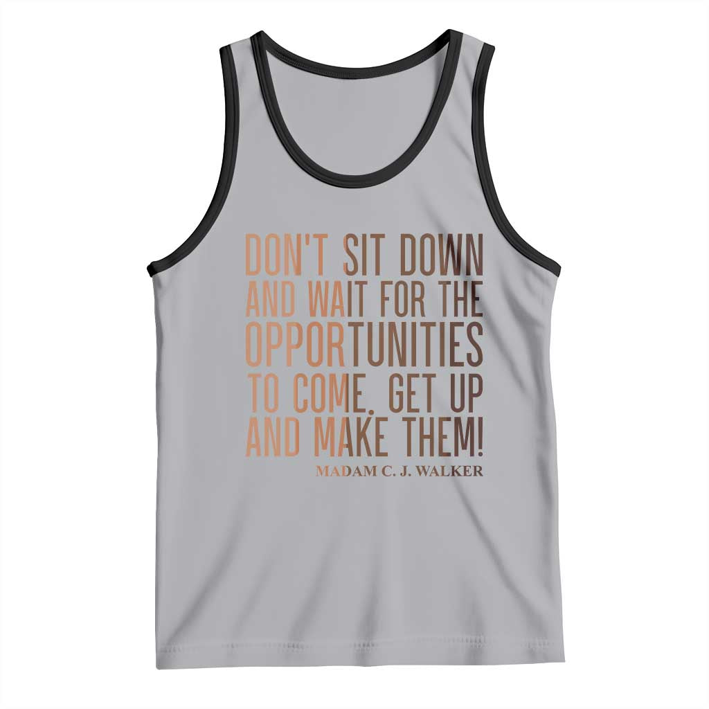 Madam CJ Walker Quote Tank Top Get Up And Make Opportunities TS12 Athletic Heather Black Print Your Wear