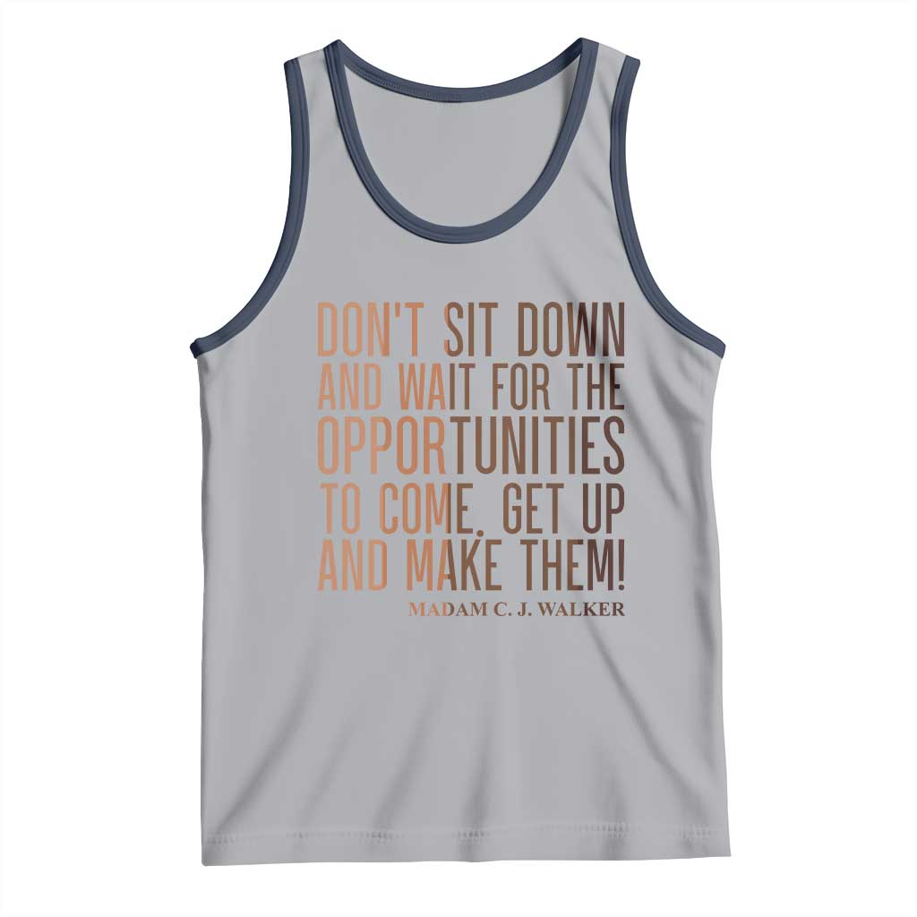 Madam CJ Walker Quote Tank Top Get Up And Make Opportunities TS12 Athletic Heather Navy Print Your Wear