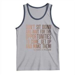 Madam CJ Walker Quote Tank Top Get Up And Make Opportunities TS12 Athletic Heather Navy Print Your Wear