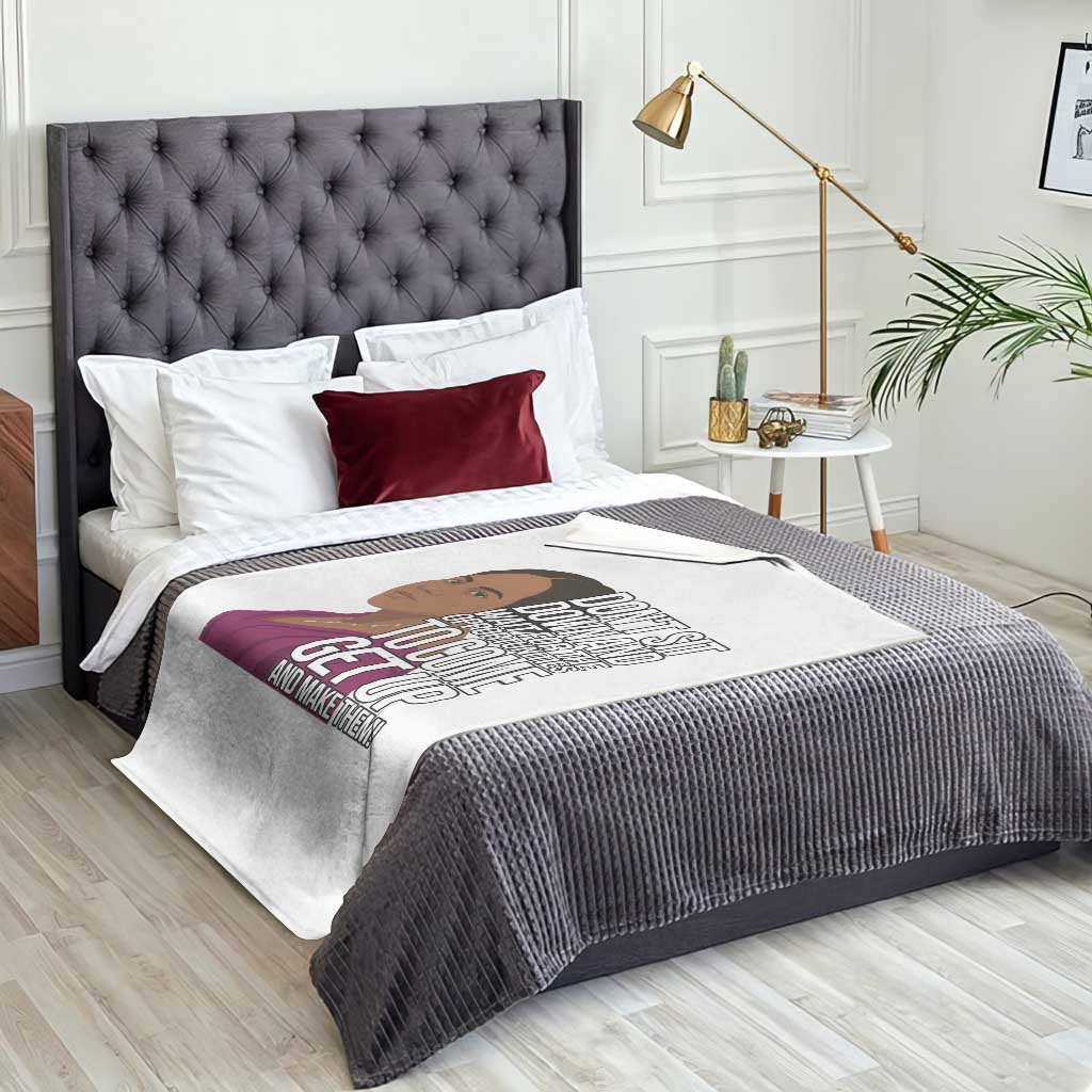 Madam CJ Walker Quote Throw Blanket Do Not Sit Down And Wait For Opportunities TS12 Print Your Wear