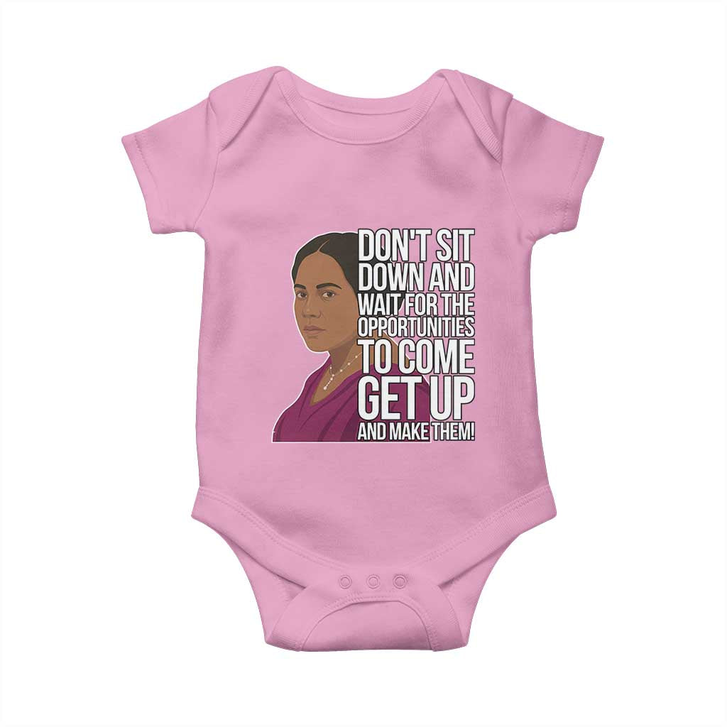 Madam CJ Walker Quote Baby Onesie Do Not Sit Down And Wait For Opportunities TS12 Light Pink Print Your Wear