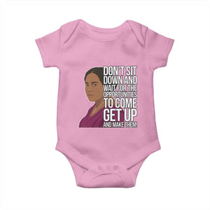 Madam CJ Walker Quote Baby Onesie Do Not Sit Down And Wait For Opportunities TS12 Light Pink Print Your Wear