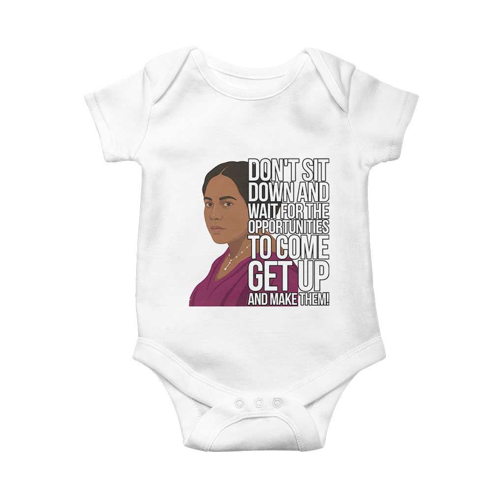 Madam CJ Walker Quote Baby Onesie Do Not Sit Down And Wait For Opportunities TS12 White Print Your Wear