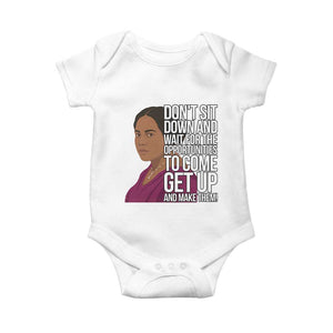 Madam CJ Walker Quote Baby Onesie Do Not Sit Down And Wait For Opportunities TS12 White Print Your Wear