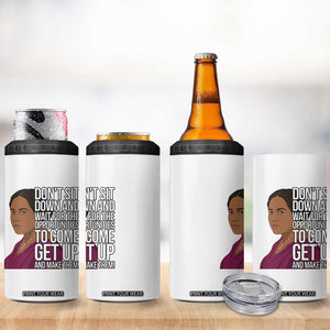Madam CJ Walker Quote 4 in 1 Can Cooler Tumbler Do Not Sit Down And Wait For Opportunities TS12 Print Your Wear
