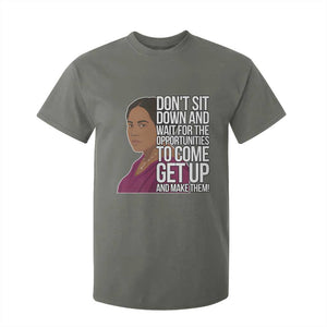 Madam CJ Walker Quote T Shirt For Kid Do Not Sit Down And Wait For Opportunities TS12 Military Green Print Your Wear