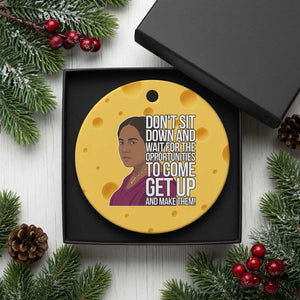 Madam CJ Walker Quote Ceramic Ornament Do Not Sit Down And Wait For Opportunities TS12 1pc Yellow Cheese Print Your Wear