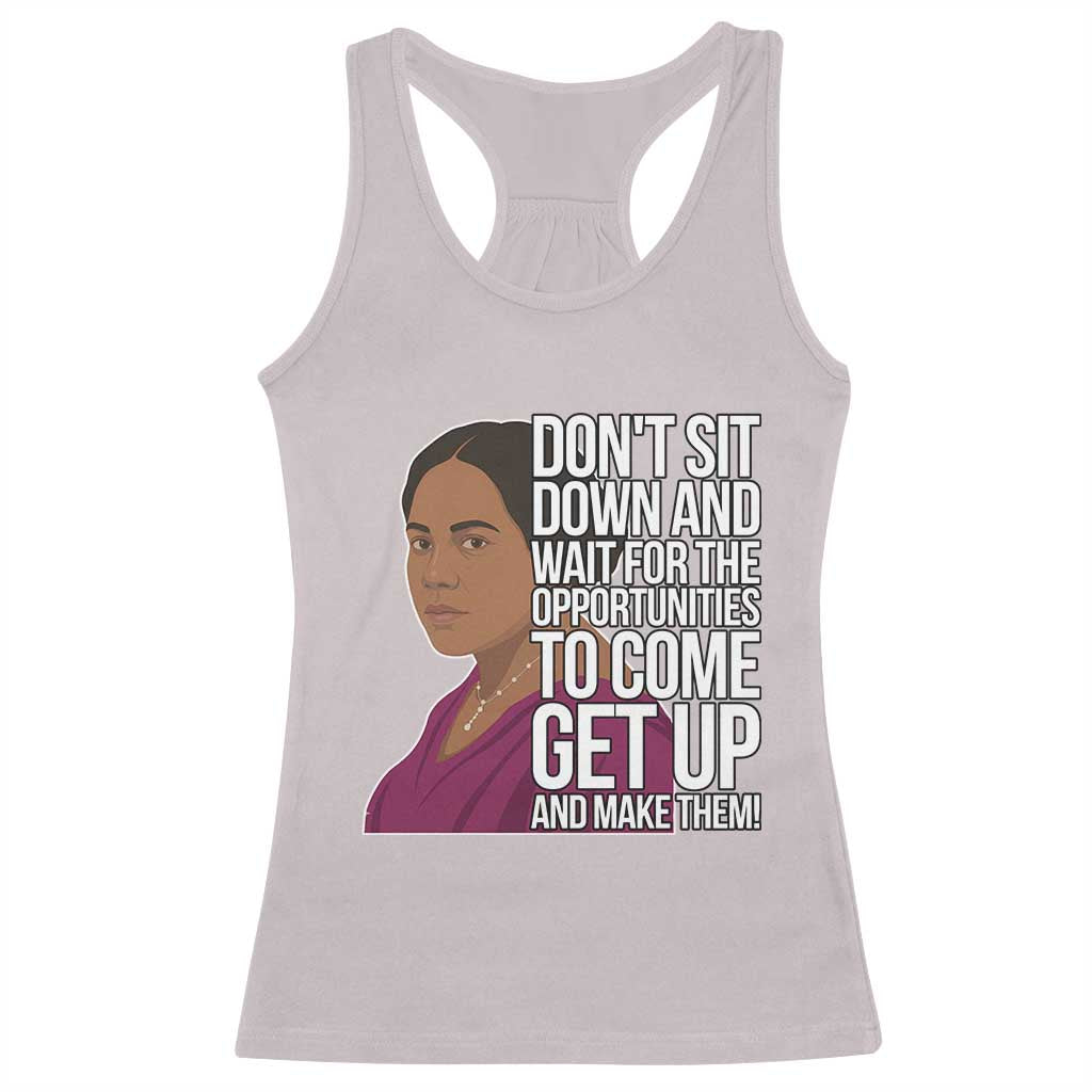 Madam CJ Walker Quote Racerback Tank Top Do Not Sit Down And Wait For Opportunities TS12 Ice Gray Print Your Wear