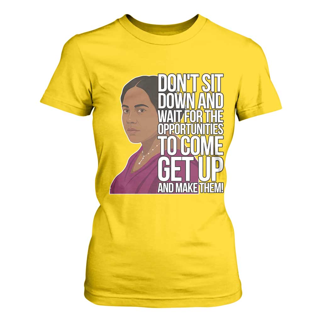 Madam CJ Walker Quote T Shirt For Women Do Not Sit Down And Wait For Opportunities TS12 Daisy Print Your Wear
