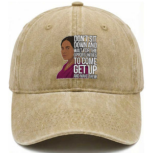 Madam CJ Walker Quote Washed Cotton Baseball Cap Do Not Sit Down And Wait For Opportunities TS12 Print Your Wear