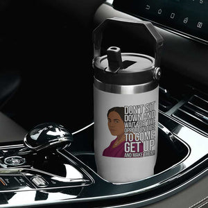 Madam CJ Walker Quote Flip Straw Tumbler Do Not Sit Down And Wait For Opportunities TS12 Print Your Wear