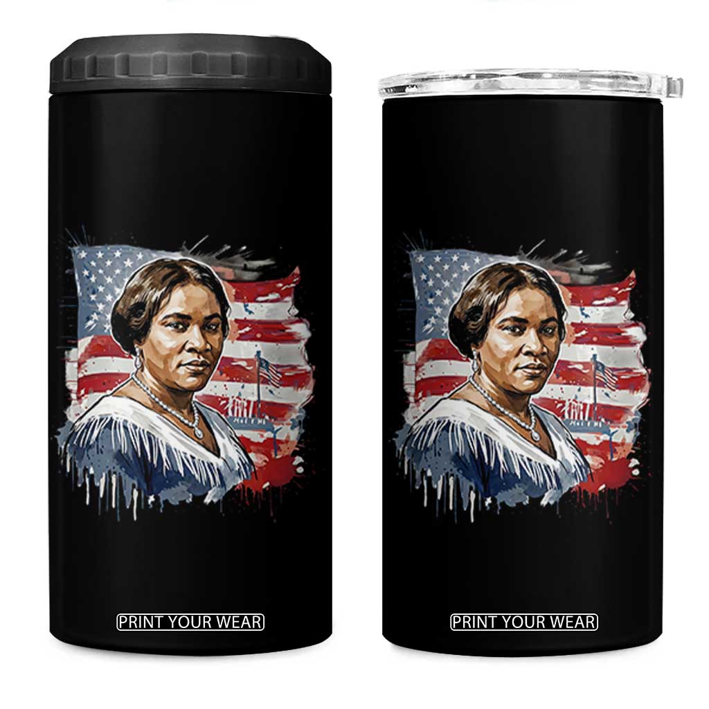 Madam CJ Walker Patriotic 4 in 1 Can Cooler Tumbler Strong Black Woman Leader TS12 One Size: 16 oz Black Print Your Wear