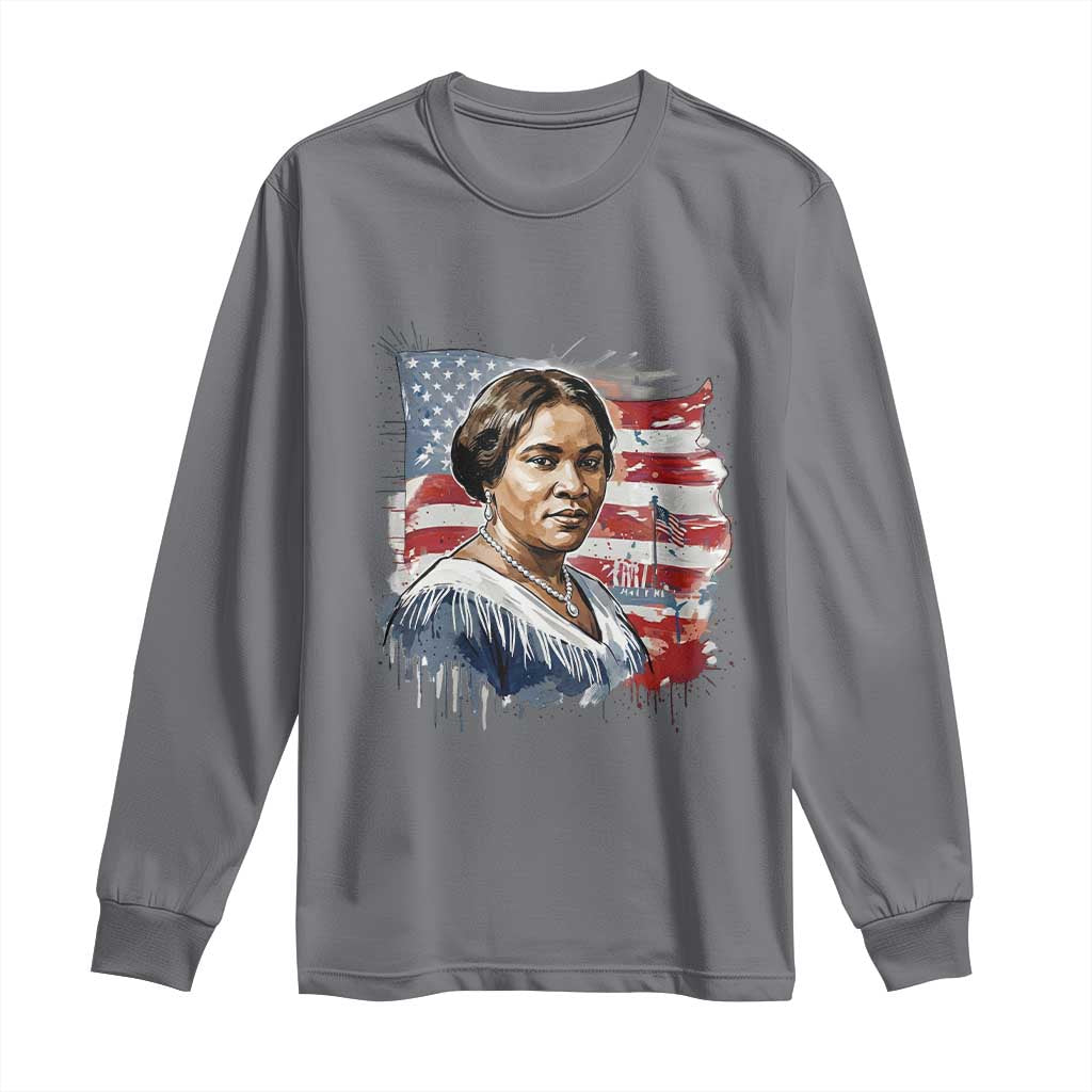 Madam CJ Walker Patriotic Long Sleeve Shirt Strong Black Woman Leader TS12 Charcoal Print Your Wear