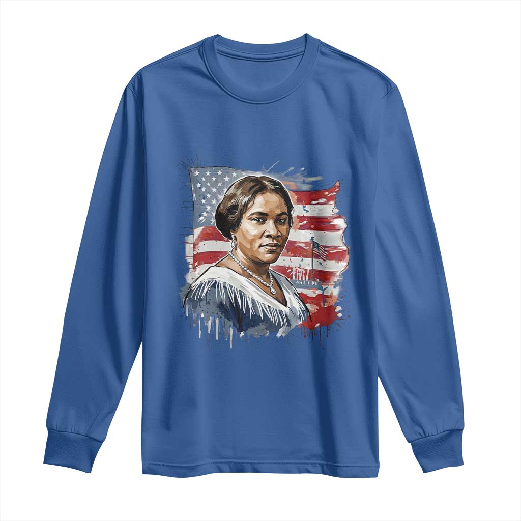 Madam CJ Walker Patriotic Long Sleeve Shirt Strong Black Woman Leader TS12 Royal Blue Print Your Wear