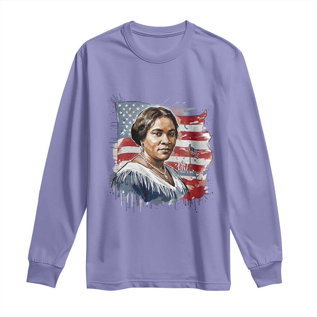 Madam CJ Walker Patriotic Long Sleeve Shirt Strong Black Woman Leader TS12 Violet Print Your Wear