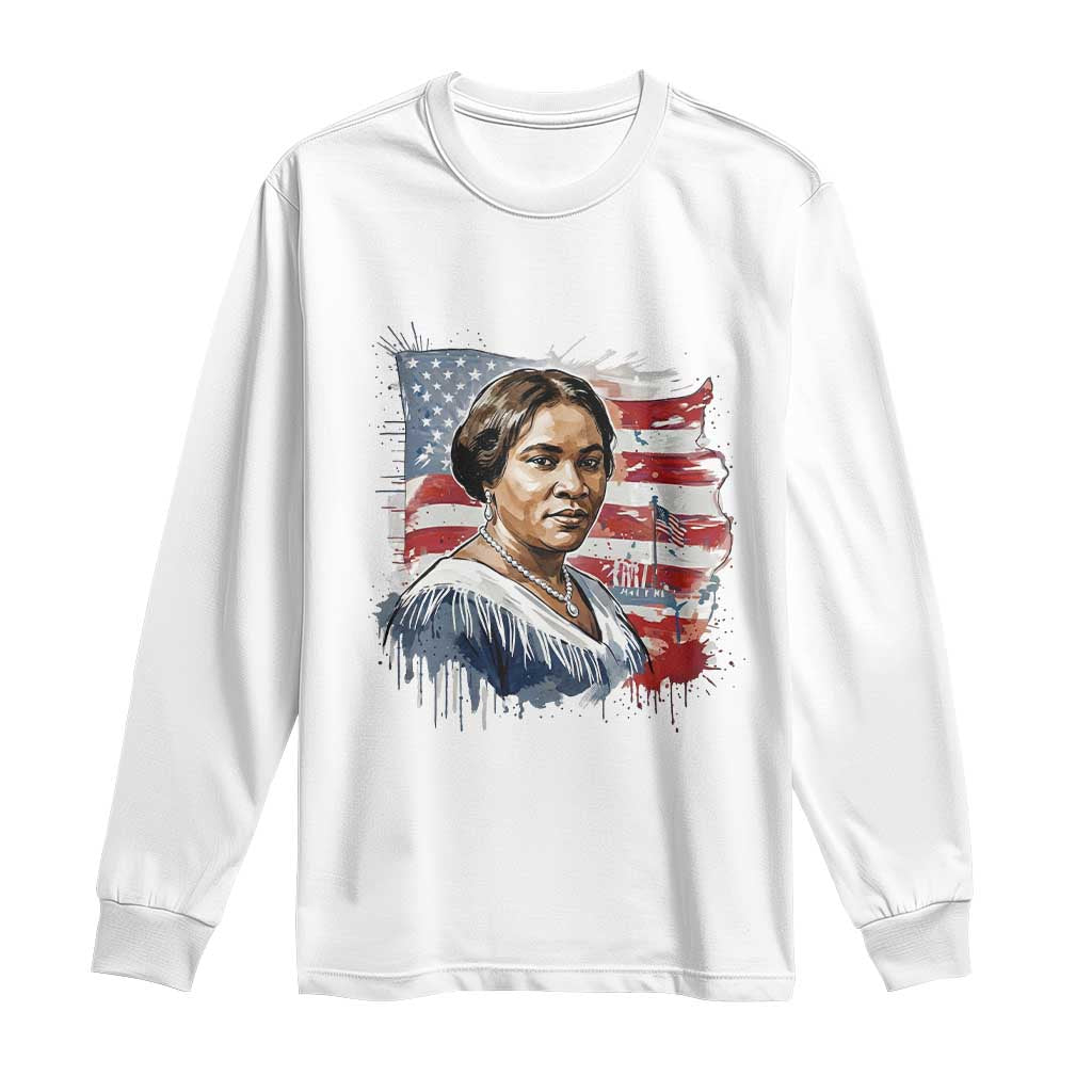 Madam CJ Walker Patriotic Long Sleeve Shirt Strong Black Woman Leader TS12 White Print Your Wear