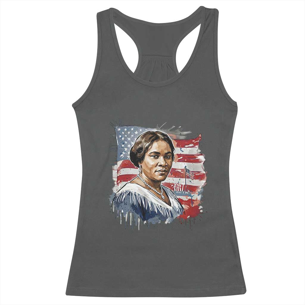 Madam CJ Walker Patriotic Racerback Tank Top Strong Black Woman Leader TS12 Dark Heather Print Your Wear