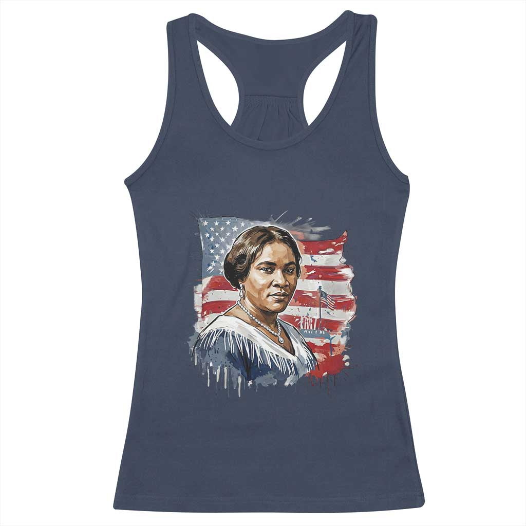 Madam CJ Walker Patriotic Racerback Tank Top Strong Black Woman Leader TS12 Navy Print Your Wear