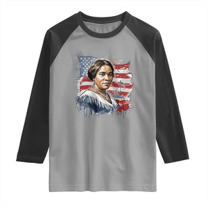 Madam CJ Walker Patriotic Raglan Shirt Strong Black Woman Leader TS12 Sport Gray Black Print Your Wear