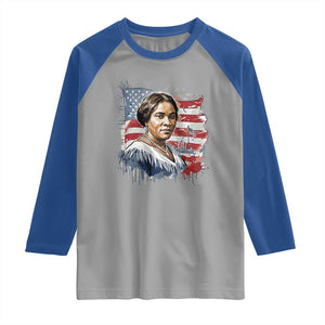 Madam CJ Walker Patriotic Raglan Shirt Strong Black Woman Leader TS12 Sport Gray Royal Print Your Wear