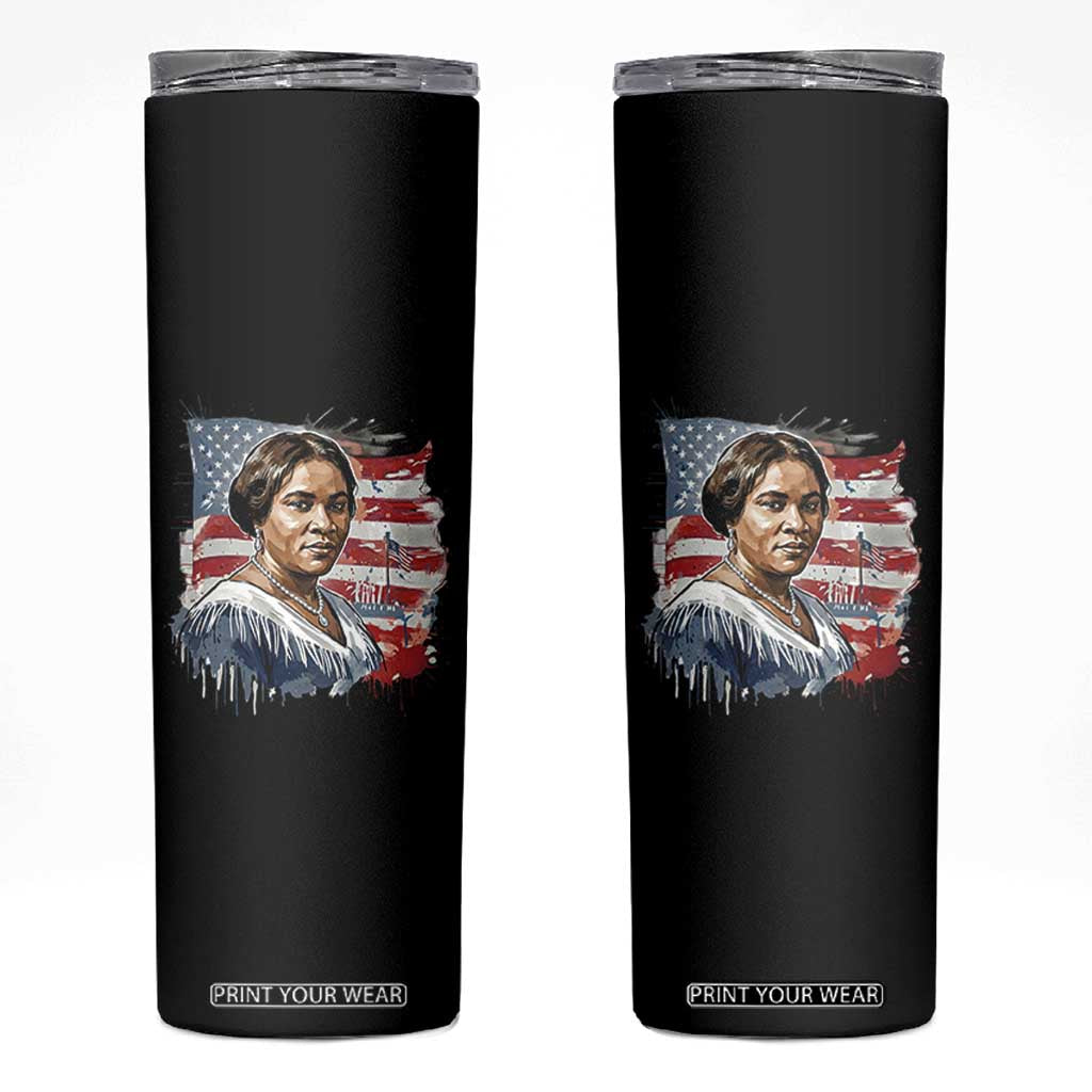 Madam CJ Walker Patriotic Skinny Tumbler Strong Black Woman Leader TS12 Black Print Your Wear