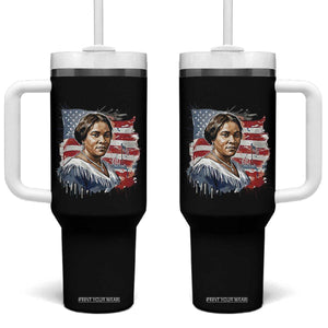 Madam CJ Walker Patriotic Tumbler With Handle Strong Black Woman Leader TS12 One Size: 40 oz Black Print Your Wear