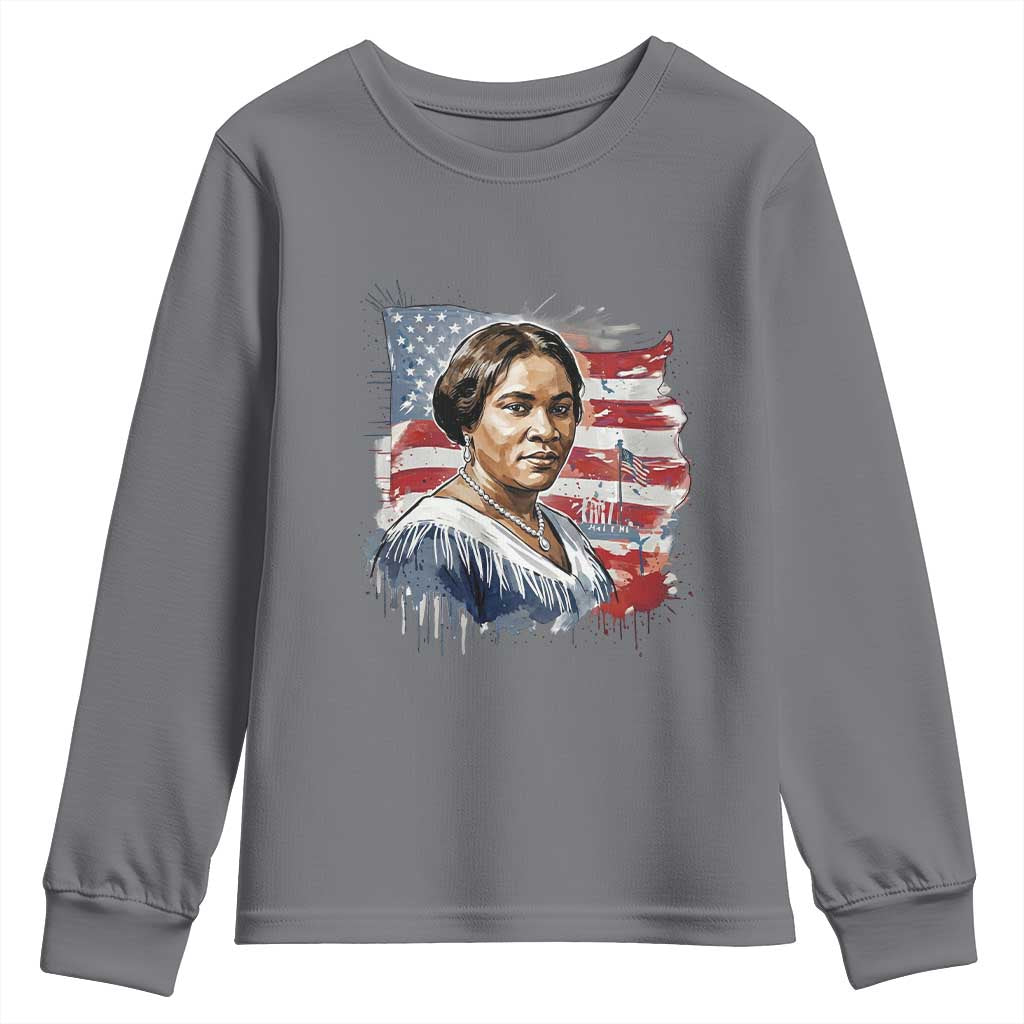 Madam CJ Walker Patriotic Youth Sweatshirt Strong Black Woman Leader TS12 Charcoal Print Your Wear