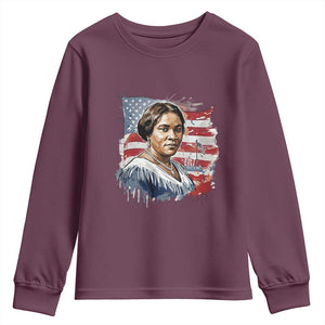 Madam CJ Walker Patriotic Youth Sweatshirt Strong Black Woman Leader TS12 Maroon Print Your Wear