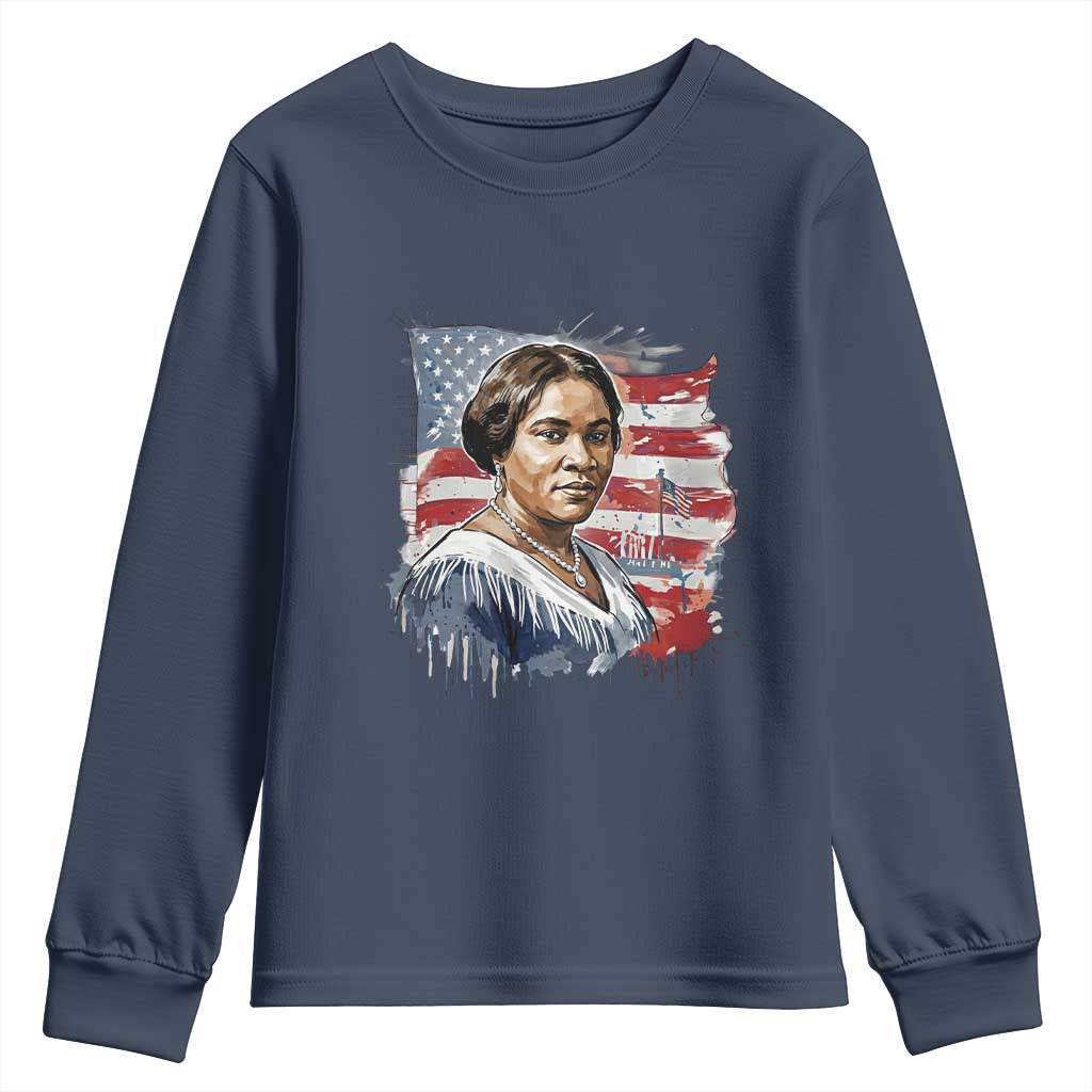 Madam CJ Walker Patriotic Youth Sweatshirt Strong Black Woman Leader TS12 Navy Print Your Wear