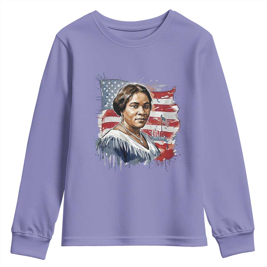 Madam CJ Walker Patriotic Youth Sweatshirt Strong Black Woman Leader TS12 Violet Print Your Wear