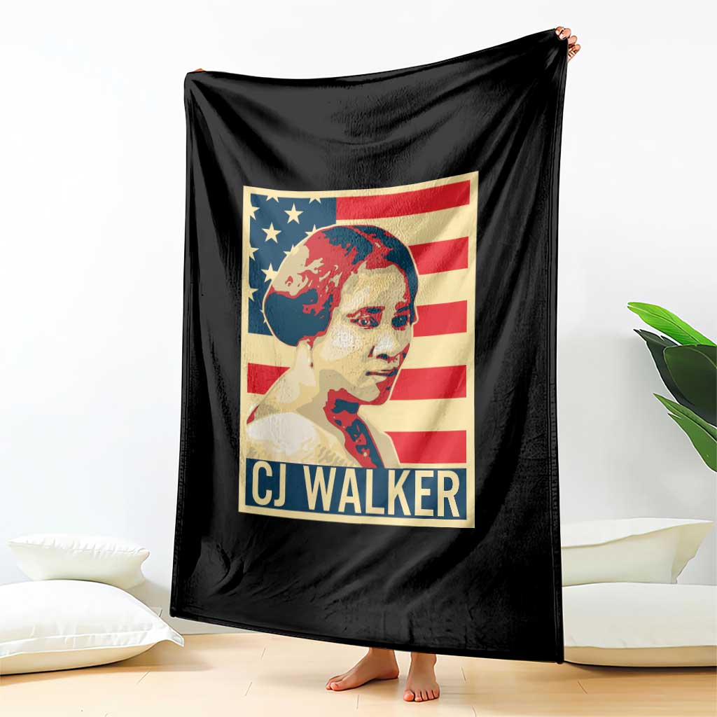 Madam CJ Walker Patriotic Throw Blanket Black History Month Gift TS12 Print Your Wear