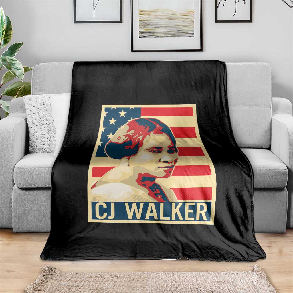 Madam CJ Walker Patriotic Throw Blanket Black History Month Gift TS12 Print Your Wear