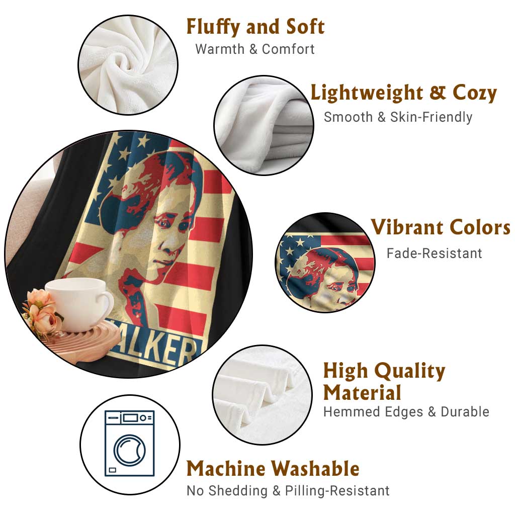 Madam CJ Walker Patriotic Throw Blanket Black History Month Gift TS12 Print Your Wear
