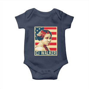 Madam CJ Walker Patriotic Baby Onesie Black History Month Gift TS12 Navy Print Your Wear
