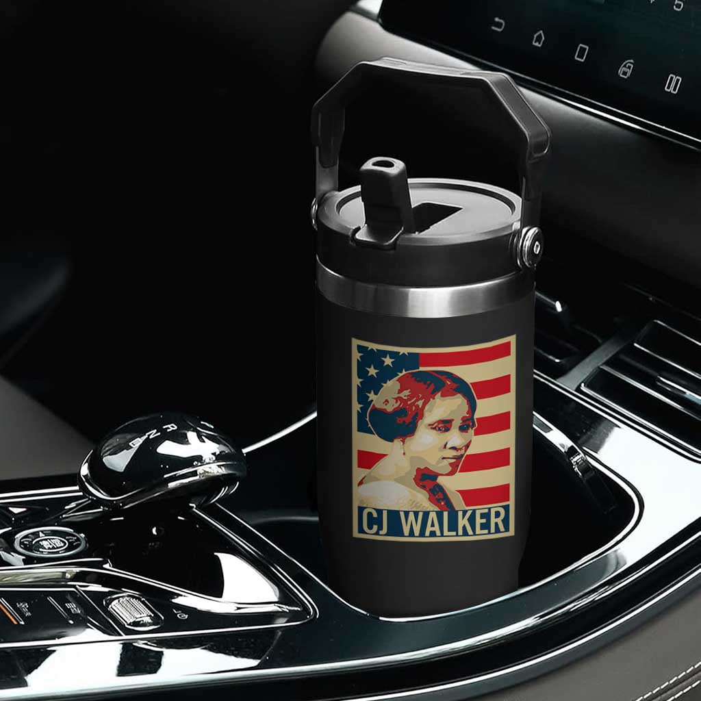 Madam CJ Walker Patriotic Flip Straw Tumbler Black History Month Gift TS12 Print Your Wear