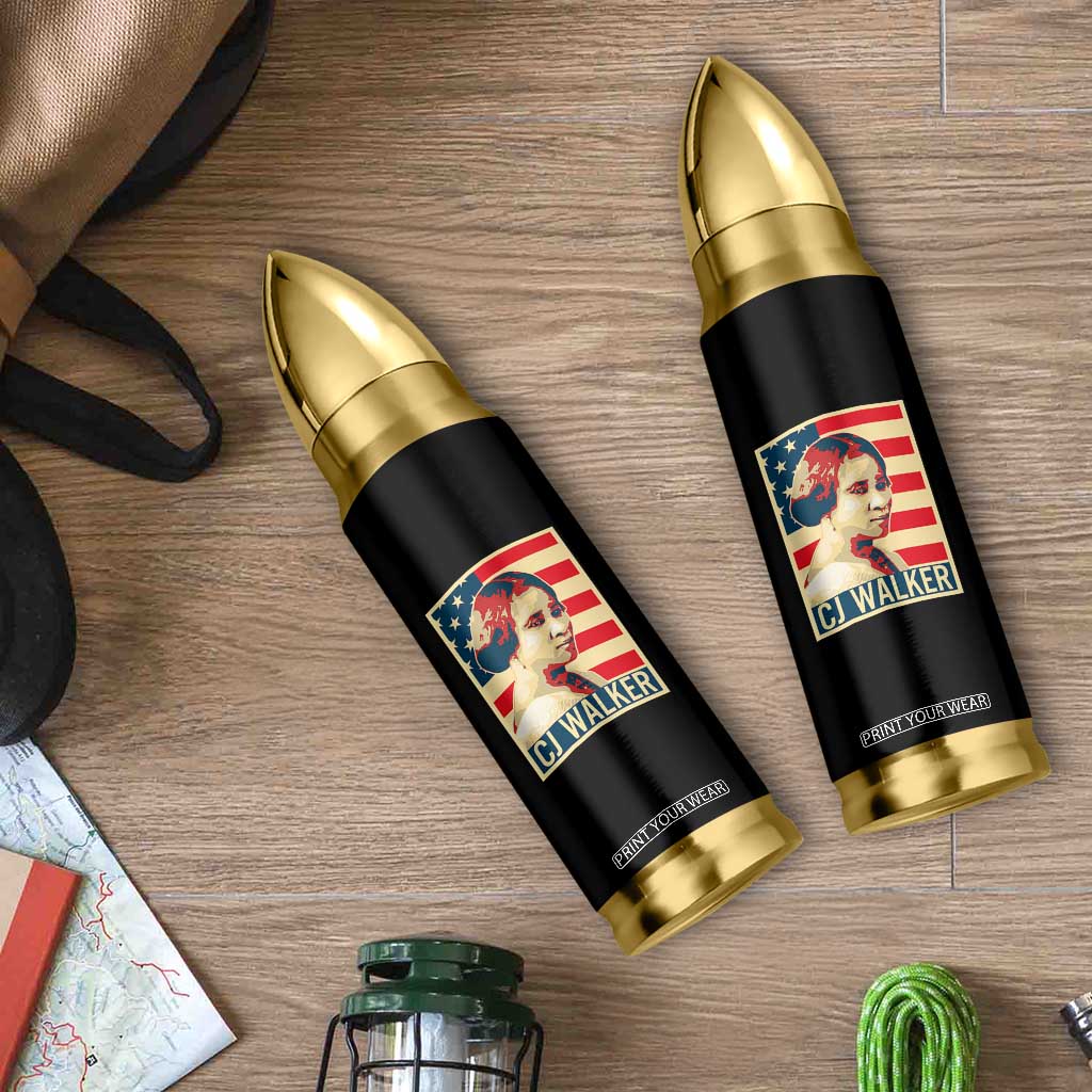 Madam CJ Walker Patriotic Bullet Tumbler Black History Month Gift TS12 Print Your Wear