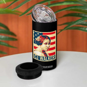 Madam CJ Walker Patriotic 4 in 1 Can Cooler Tumbler Black History Month Gift TS12 Print Your Wear